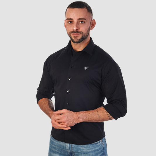 Herrenhemd für Bodybuilder in Schwarz