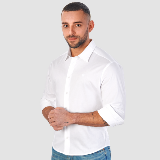 Herrenhemd für Bodybuilder in weiß - Handmade in Berlin